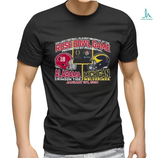 Alabama Vs Michigan 2024 Rose Bowl Game Head To Head Shirt