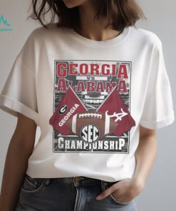 Alabama Vs Uga 2023 Ncaa Football Sec Championship Bound Flags Matchup T Shirt