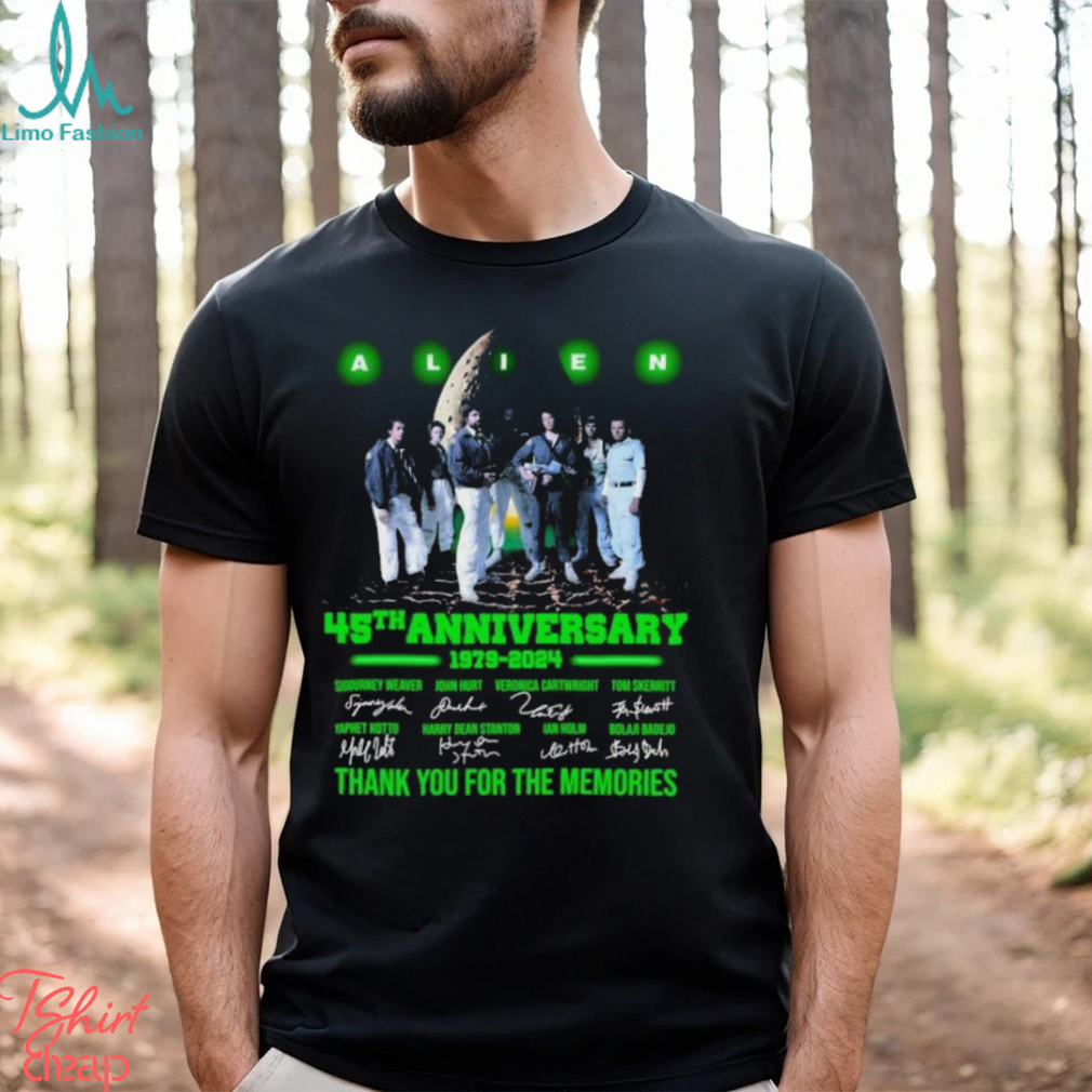 Alien 45th anniversary 1979 2024 characters thank You for the memories Shirt Alien 45th anniversary 1979 2024 characters thank You for the memories Shirt