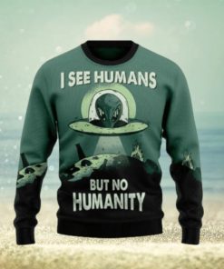 Alien No Humanity Ugly Christmas Sweater