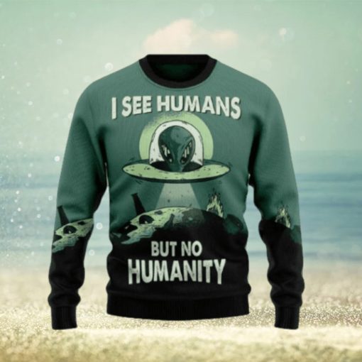 Alien No Humanity Ugly Christmas Sweater