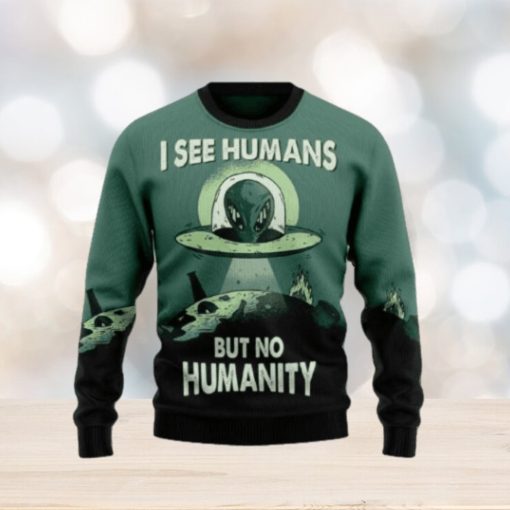 Alien No Humanity Ugly Christmas Sweater