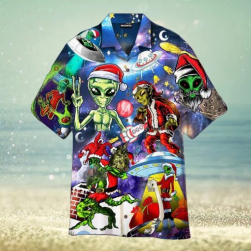 Alien Santas Christmas Funny Christmas Hawaiian Shirt