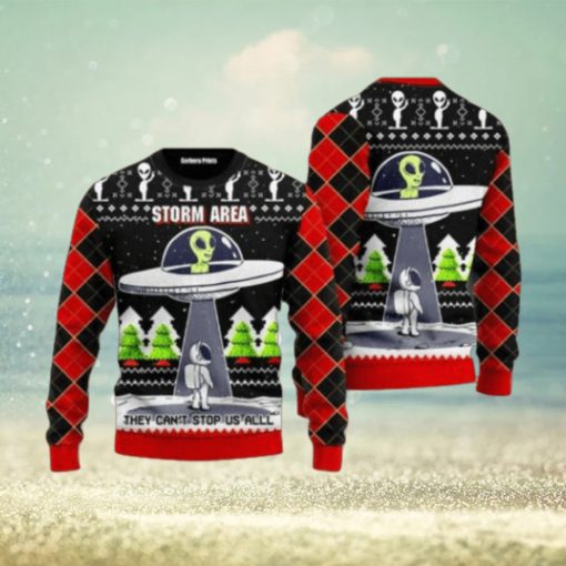 Alien Stop Area Ugly Christmas Sweater For Men & Women