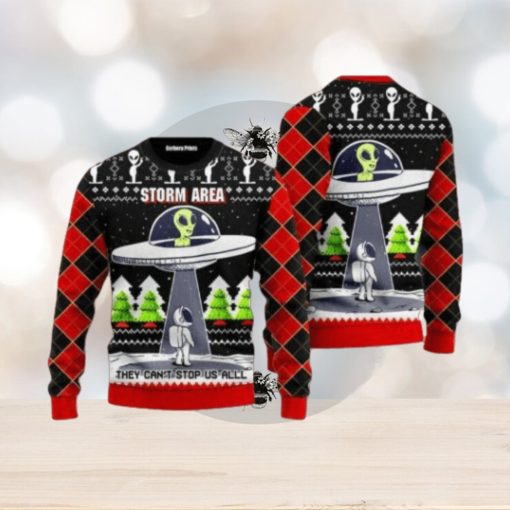 Alien Stop Area Ugly Christmas Sweater For Men & Women