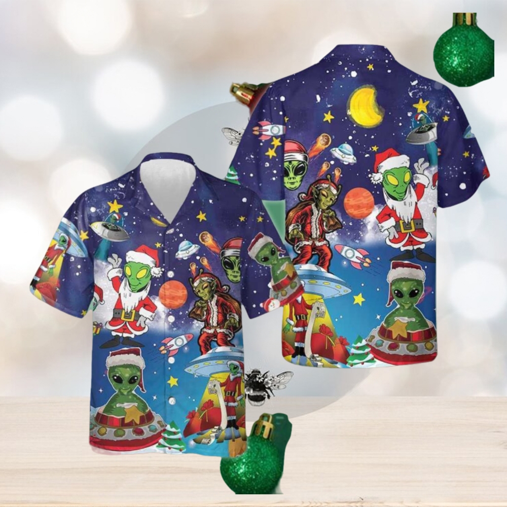 Aliens In Santa Costume Hawaiian Shirt Funny Christmas Shirt Gifts For Sibling Aliens In Santa Costume Hawaiian Shirt Funny Christmas Shirt Gifts For Sibling