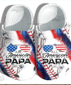 All America Papa Usa Flag Crocs Shoes Gift Grandpa Father Day