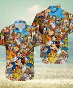 All Characters Disney Hawaiian Shirt, Gifts for Disney Enthusiasts