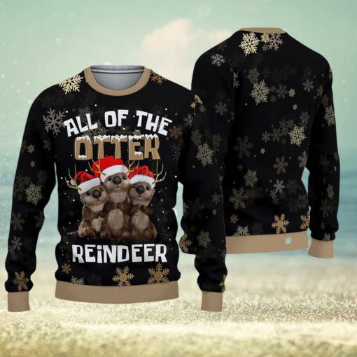 All Of The Otter Reindeer Ugly Christmas Sweater Gift for men Women Otter Gift For Fan