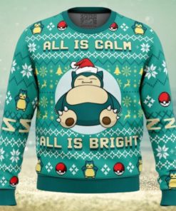 All is Calm All is Bright Snorlax Christmas Sweater