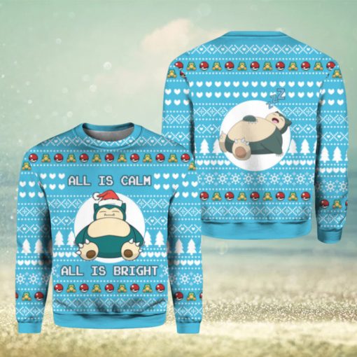 All is calm all bright snorlax Christmas sweater