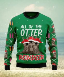 All of the otter reindeer Christmas sweater