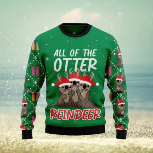 All of the otter reindeer Christmas sweater