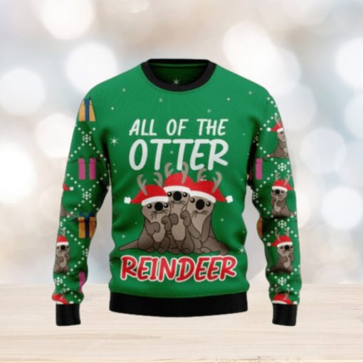 All of the otter reindeer Christmas sweater