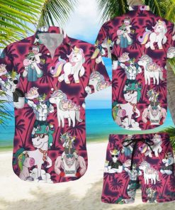 Aloha Funny Unicorn With Glasses Hawaiian Shirt & Short For Men And Women