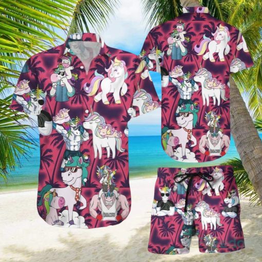 Aloha Funny Unicorn With Glasses Hawaiian Shirt & Short For Men And Women