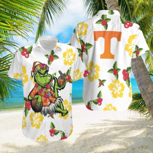 Aloha Grinch Relax Christmas NCAA Tennessee Volunteers 3D Hawaiian Shirt For Men And Women