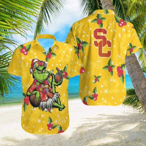 Aloha Grinch Relax Christmas NCAA USC Trojans Hawaiian Shirt Gift For Fans