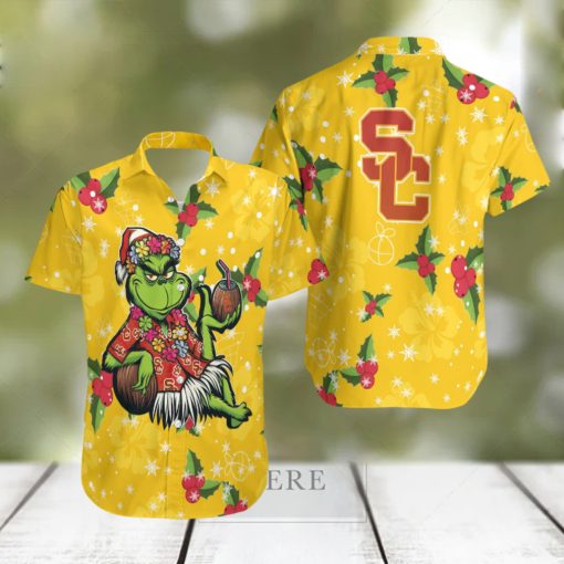 Aloha Grinch Relax Christmas NCAA USC Trojans Hawaiian Shirt Gift For Fans