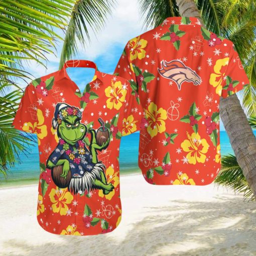 Aloha Grinch Relax Christmas NFL Denver Broncos Hawaiian Shirt Gift For Fans