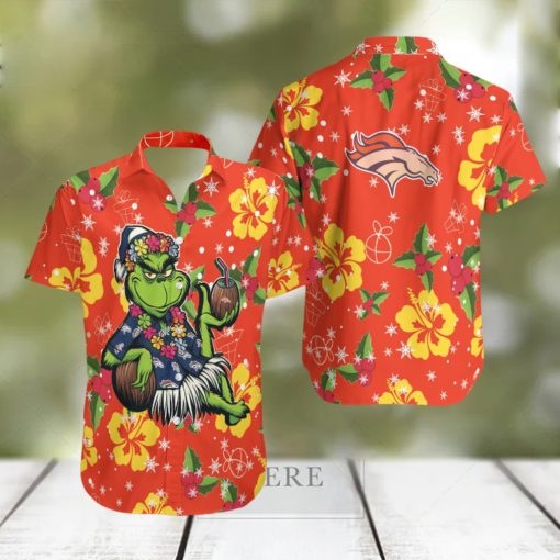 Aloha Grinch Relax Christmas NFL Denver Broncos Hawaiian Shirt Gift For Fans