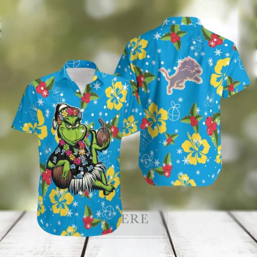 Aloha Grinch Relax Christmas NFL Detroit Lions Hawaiian Shirt Gift Beach