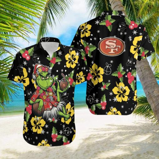 Aloha Grinch Relax Christmas NFL San Francisco 49ers Hawaiian Shirt AOP For Men And Women