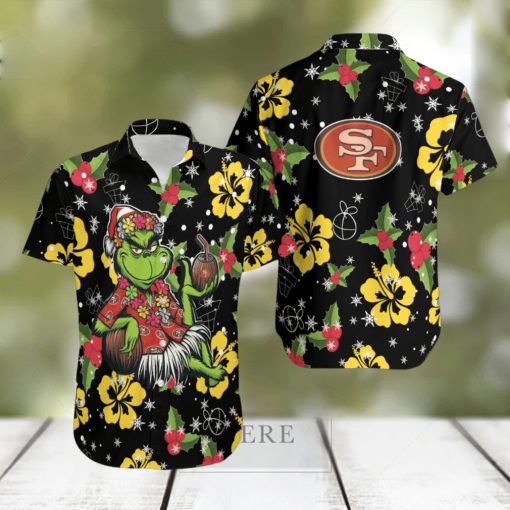 Aloha Grinch Relax Christmas NFL San Francisco 49ers Hawaiian Shirt AOP For Men And Women