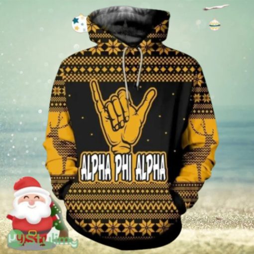 Alpha Phi Alpha Christmas Hand Sign Hoodie 3D All Over Print