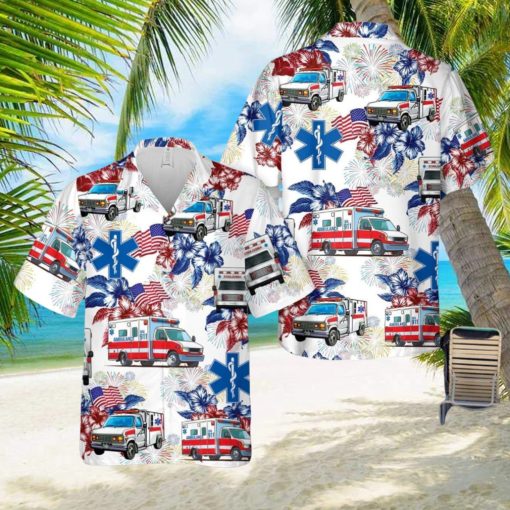 Ambulance EMS, 4th Of July Aloha Hawaiian Shirt Beach Gift Short Sleeve Shirt