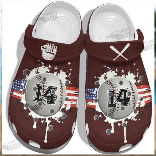 America Flag Vector Custom Crocs – 14Th Outdoor Baseball Crocs