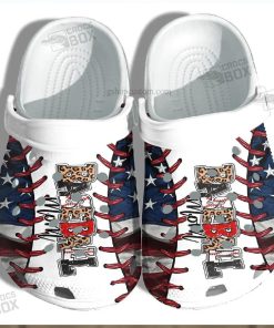 America Mom Leopard Baseball Crocs Shoes Gift For Mother