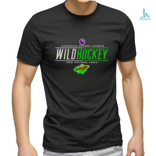 American Hockey League Wild Hockey Des Moines Iowa Minnesota Wild Logo T shirt