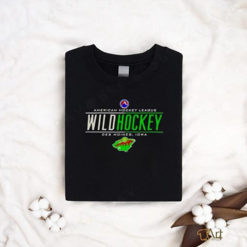 American Hockey League Wild Hockey Des Moines Iowa Minnesota Wild Logo T shirt