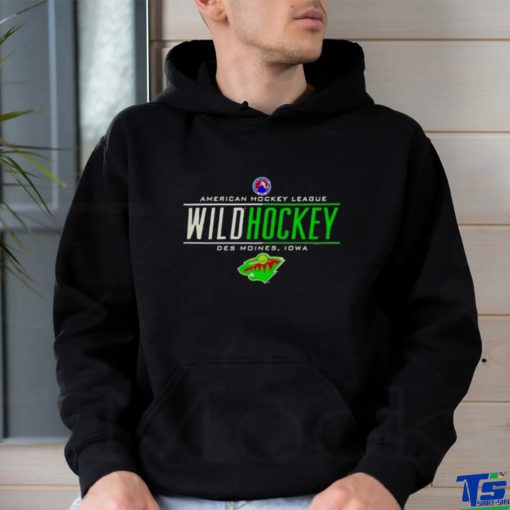 American Hockey League Wild Hockey Des Moines Iowa Minnesota Wild Logo T shirt