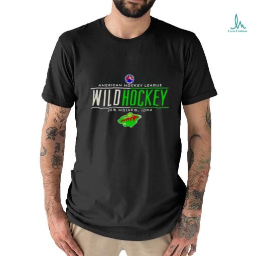 American Hockey League Wild Hockey Des Moines Iowa Minnesota Wild Logo T shirt