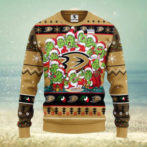 Anaheim Ducks 12 Grinch Xmas Day Christmas Ugly Sweater