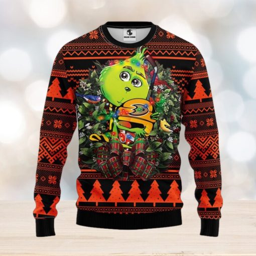 Anaheim Ducks Grinch Hug Christmas Ugly Sweater