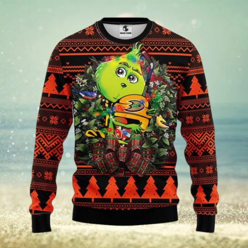 Anaheim Ducks Grinch Hug Christmas Ugly Sweater