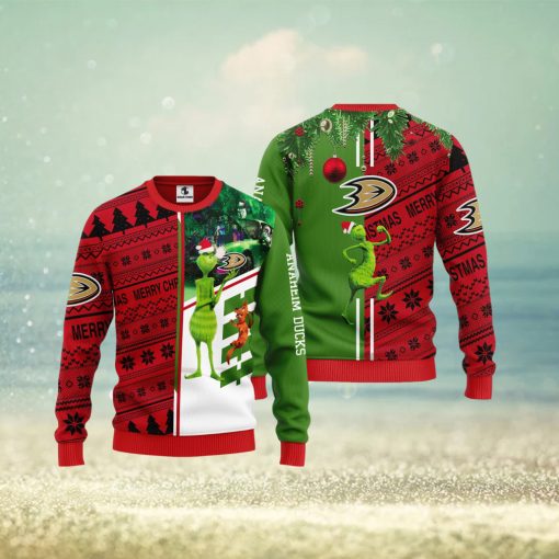 Anaheim Ducks Grinch & Scooby doo Christmas Ugly Sweater