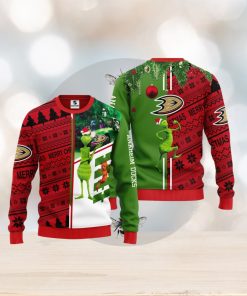 Anaheim Ducks Grinch & Scooby doo Christmas Ugly Sweater