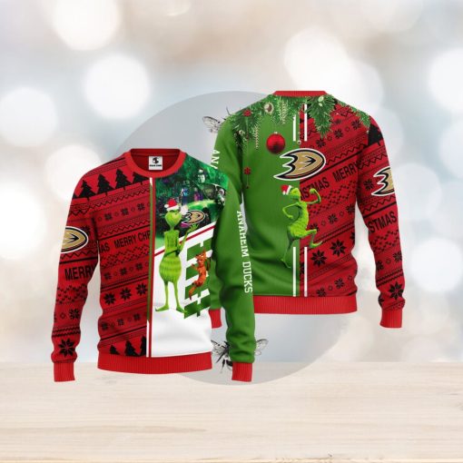 Anaheim Ducks Grinch & Scooby doo Christmas Ugly Sweater