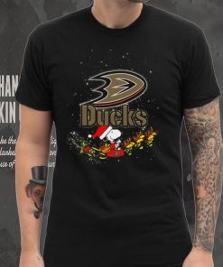 Anaheim Ducks NHL Santa Snoopy and Woodstock Christmas T Shirt