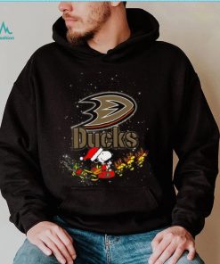 Anaheim Ducks NHL Santa Snoopy and Woodstock Christmas T Shirt