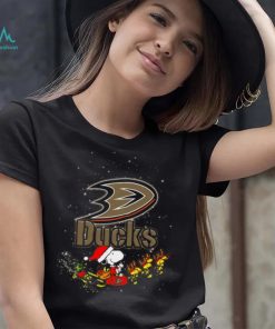 Anaheim Ducks NHL Santa Snoopy and Woodstock Christmas T Shirt
