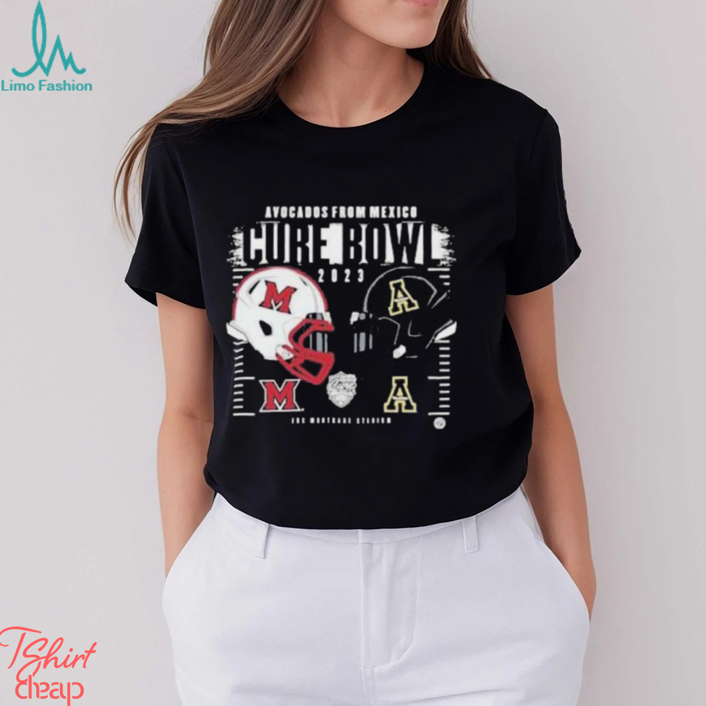 Appalachian State Mountaineers vs Miami RedHawks Helmet Avocados From Mexico Cure Bowl 2023 Logo T Shirt Appalachian State Mountaineers vs Miami RedHawks Helmet Avocados From Mexico Cure Bowl 2023 Logo T Shirt