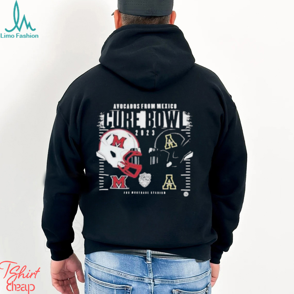 Appalachian State Mountaineers vs Miami RedHawks Helmet Avocados From Mexico Cure Bowl 2023 Logo T Shirt Appalachian State Mountaineers vs Miami RedHawks Helmet Avocados From Mexico Cure Bowl 2023 Logo T Shirt
