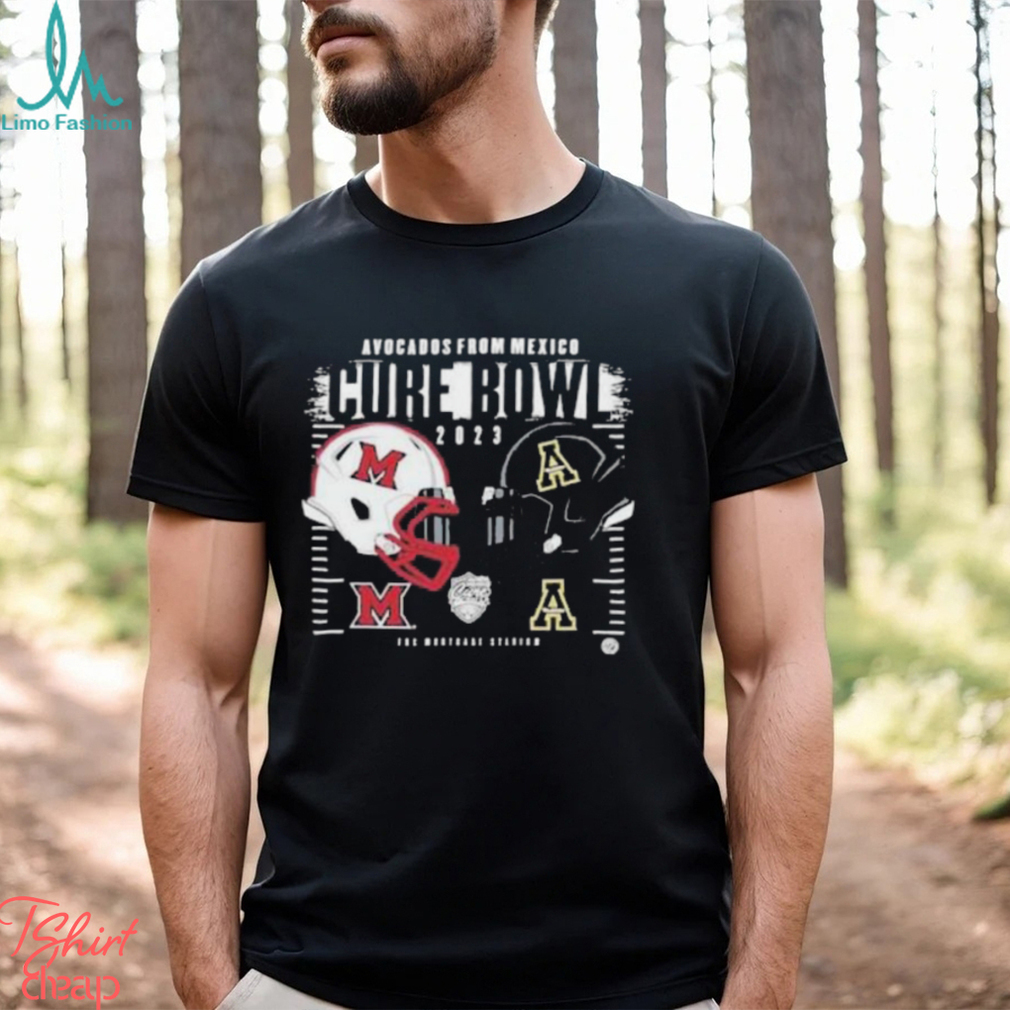 Appalachian State Mountaineers vs Miami RedHawks Helmet Avocados From Mexico Cure Bowl 2023 Logo T Shirt Appalachian State Mountaineers vs Miami RedHawks Helmet Avocados From Mexico Cure Bowl 2023 Logo T Shirt