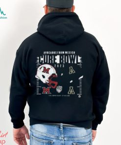 Appalachian State Mountaineers vs Miami RedHawks Helmet Avocados from Mexico 2023 Cure Bowl Classic T Shirt