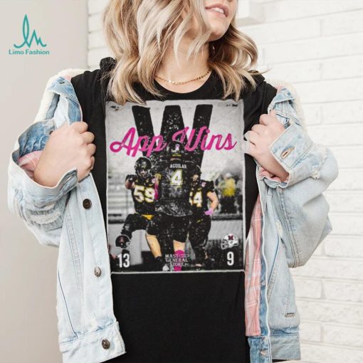 Appalachian state mountaineers football app wins 13 9 become 2023 cure bowl champions poster shirt